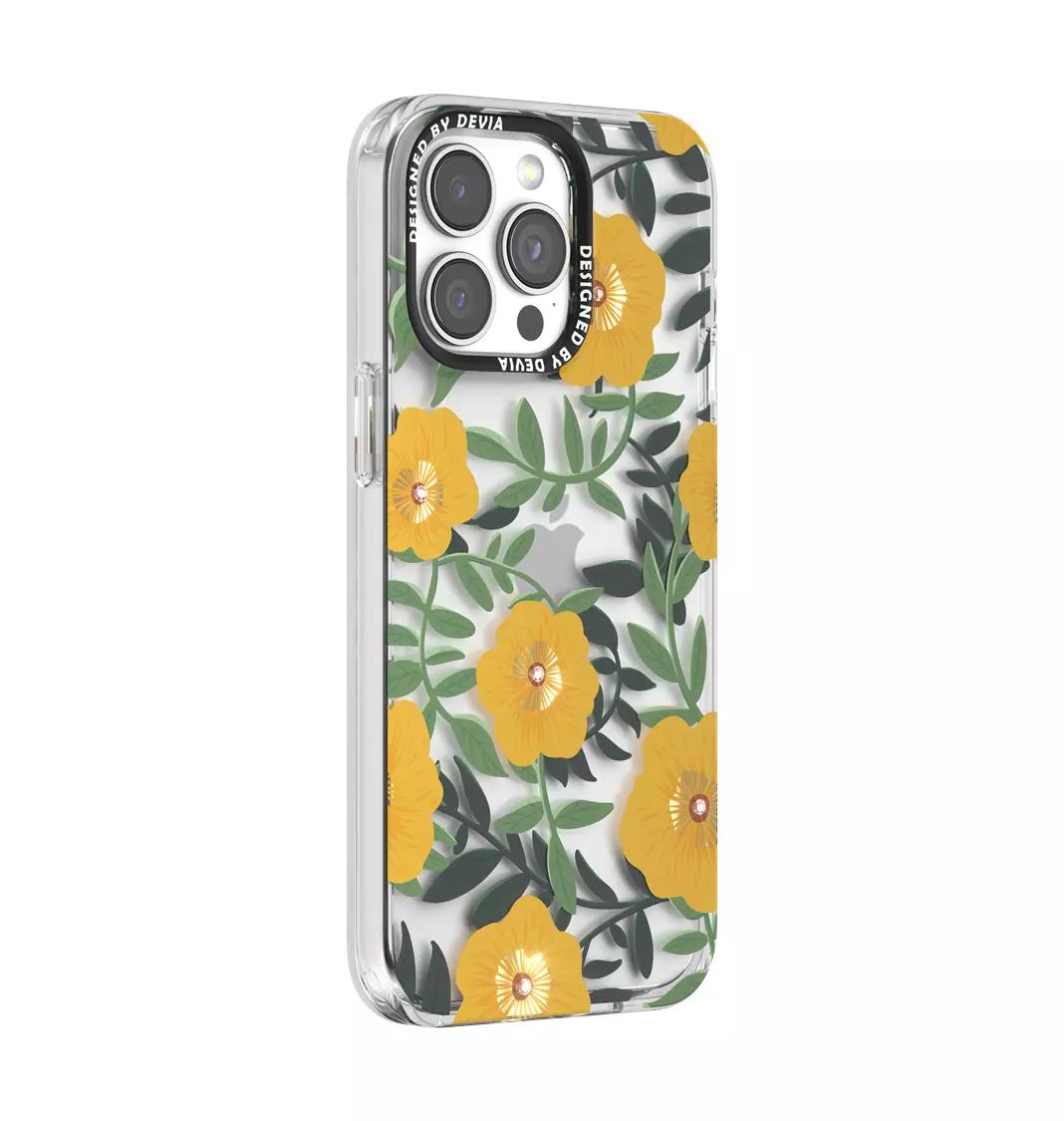 Devia - Diamond Summer Flower Series MagSafe Case for iPhone 15 Pro - Yellow