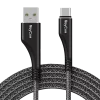 RayCue - 1.2m (3A) USB A to Type C Nylon Braided Cable - Black